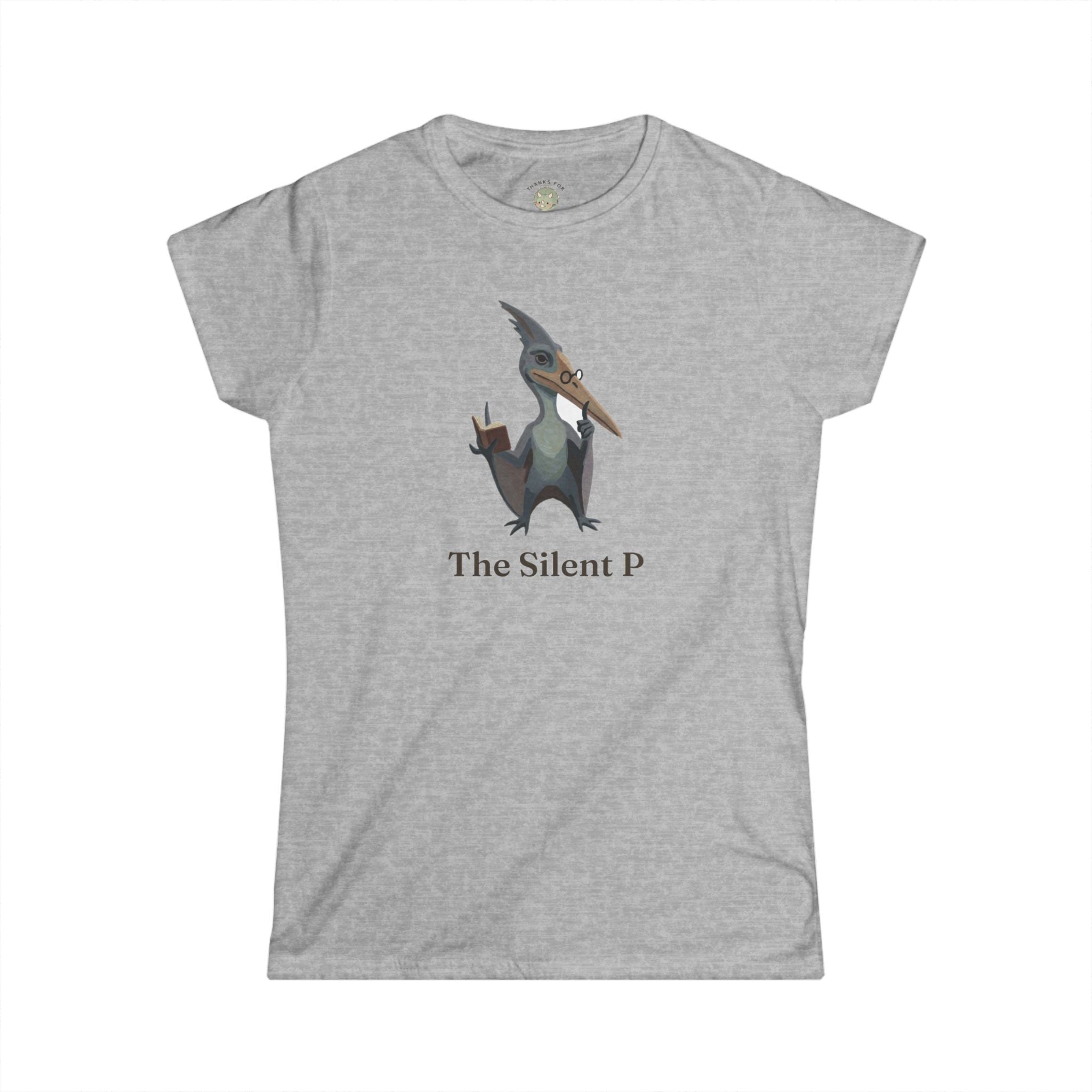 Women's The Silent P T-Shirt — Funny Pterodactyl Grammar Pun Graphic Tee