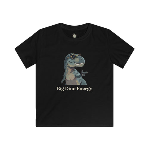 Kids Big Dino Energy T-Shirt — Funny Confident Cool Dinosaur Graphic Tee