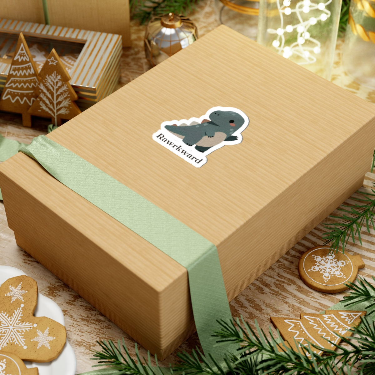 Rawrkward Sticker — Funny Awkward Shy Dinosaur Vinyl Sticker