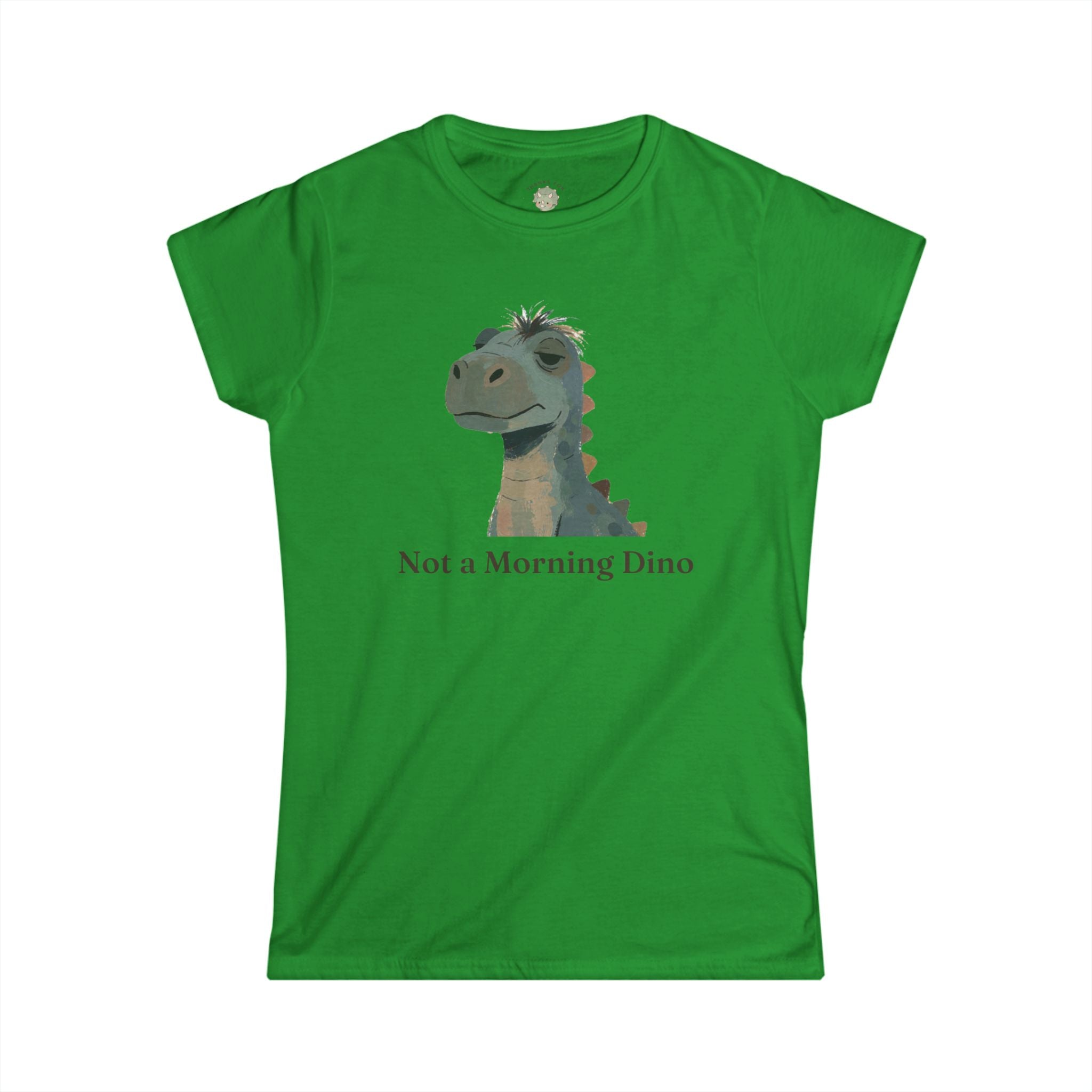 Women's Not a Morning Dino T-Shirt — Funny Sleepy Dinosaur Graphic Tee