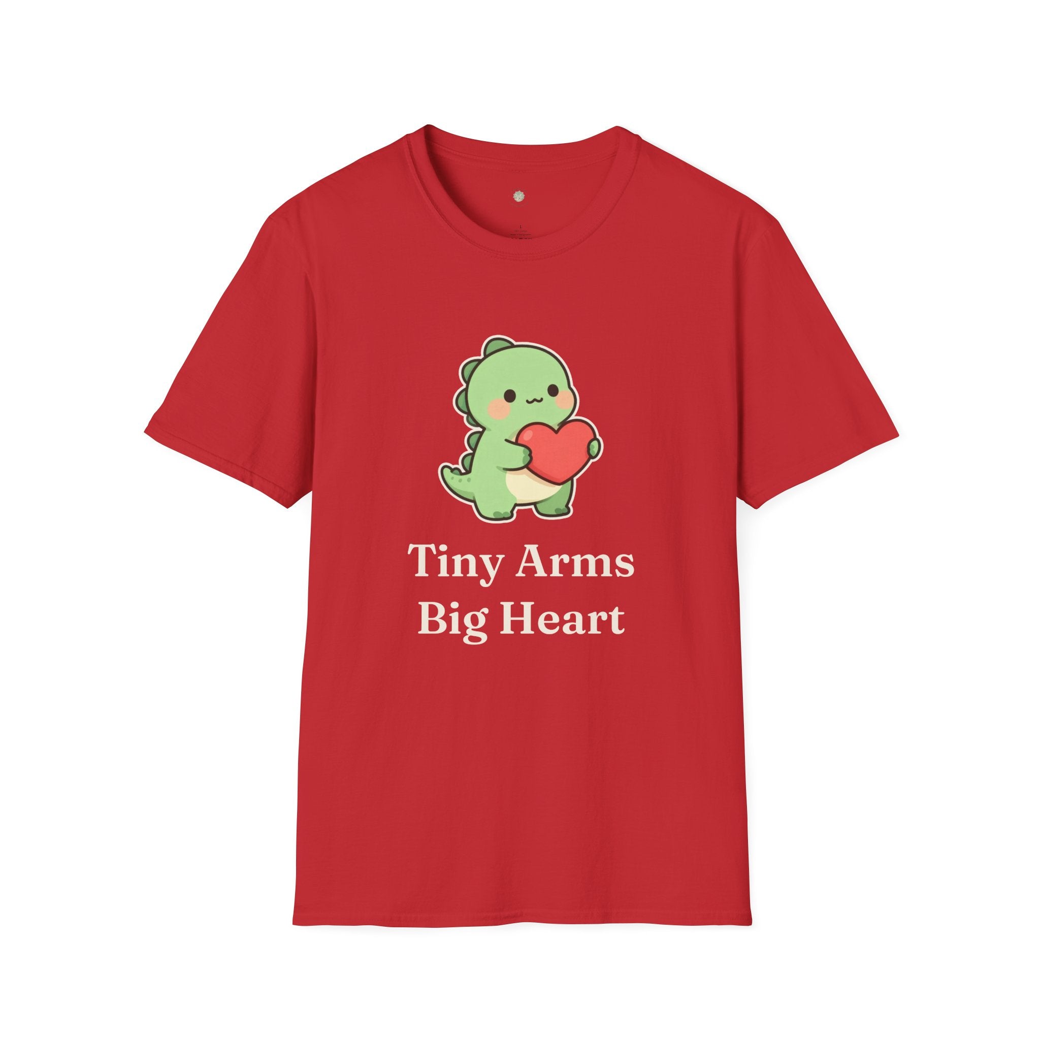 Tiny Arms, Big Heart Dino Tee — Kawaii T-Rex Heart Graphic T-Shirt