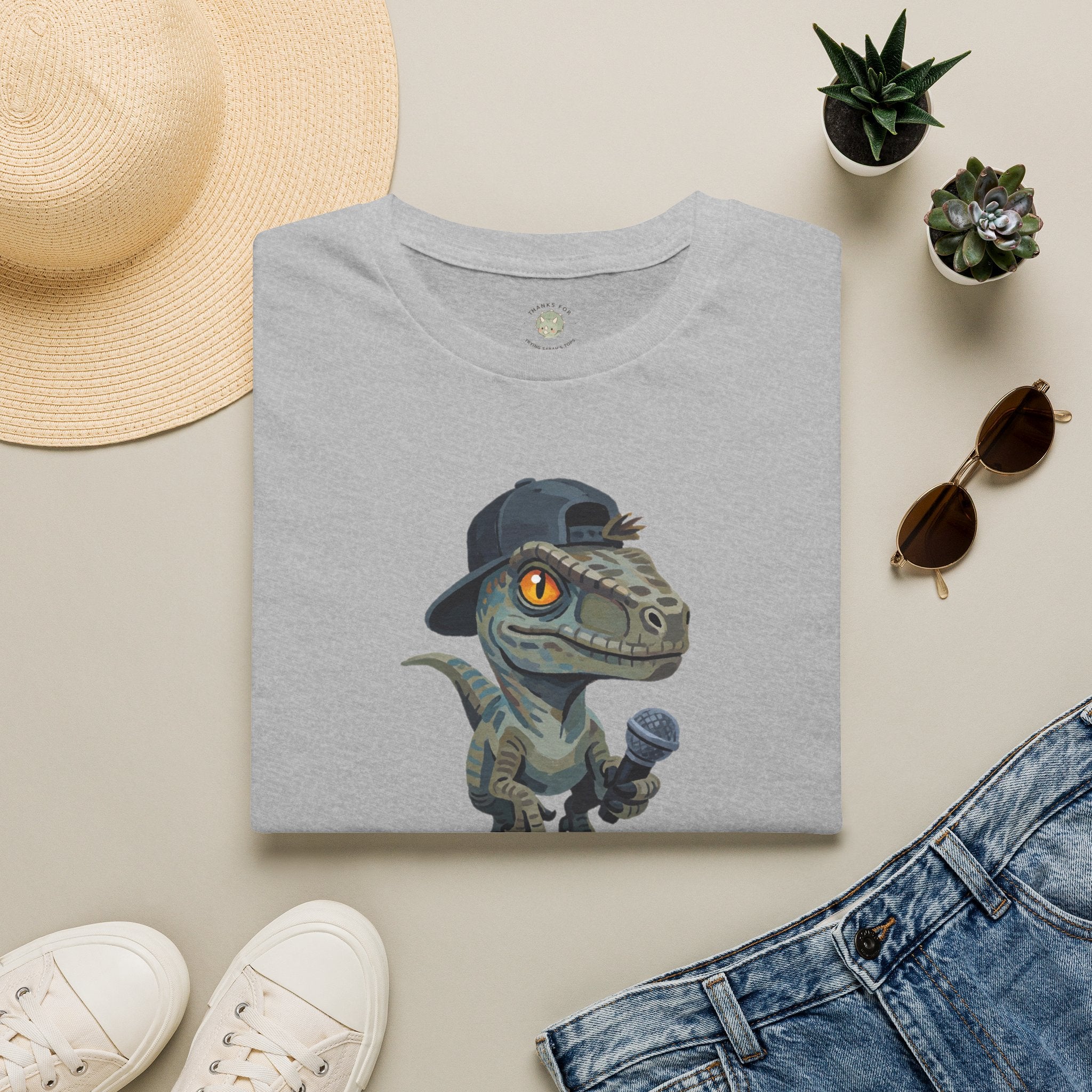 Velocirapper T-Shirt — Funny Rapper Raptor Dinosaur Graphic Tee