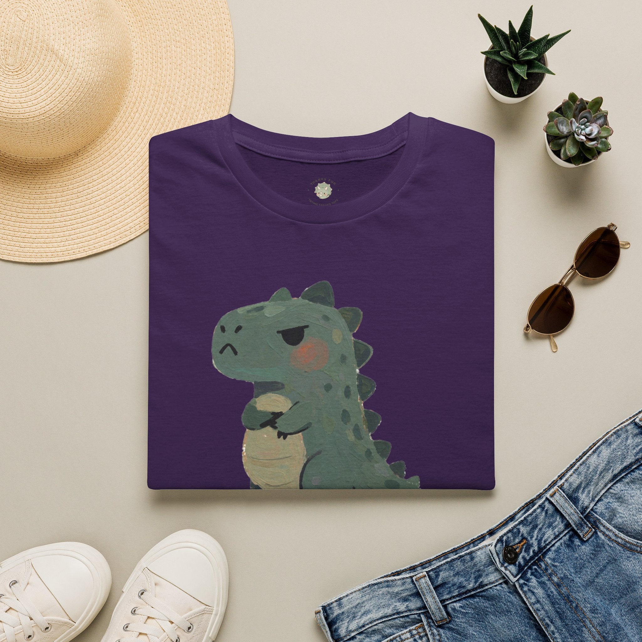 Hangry-Saurus T-Shirt — Funny Hungry Grumpy Dinosaur Graphic Tee