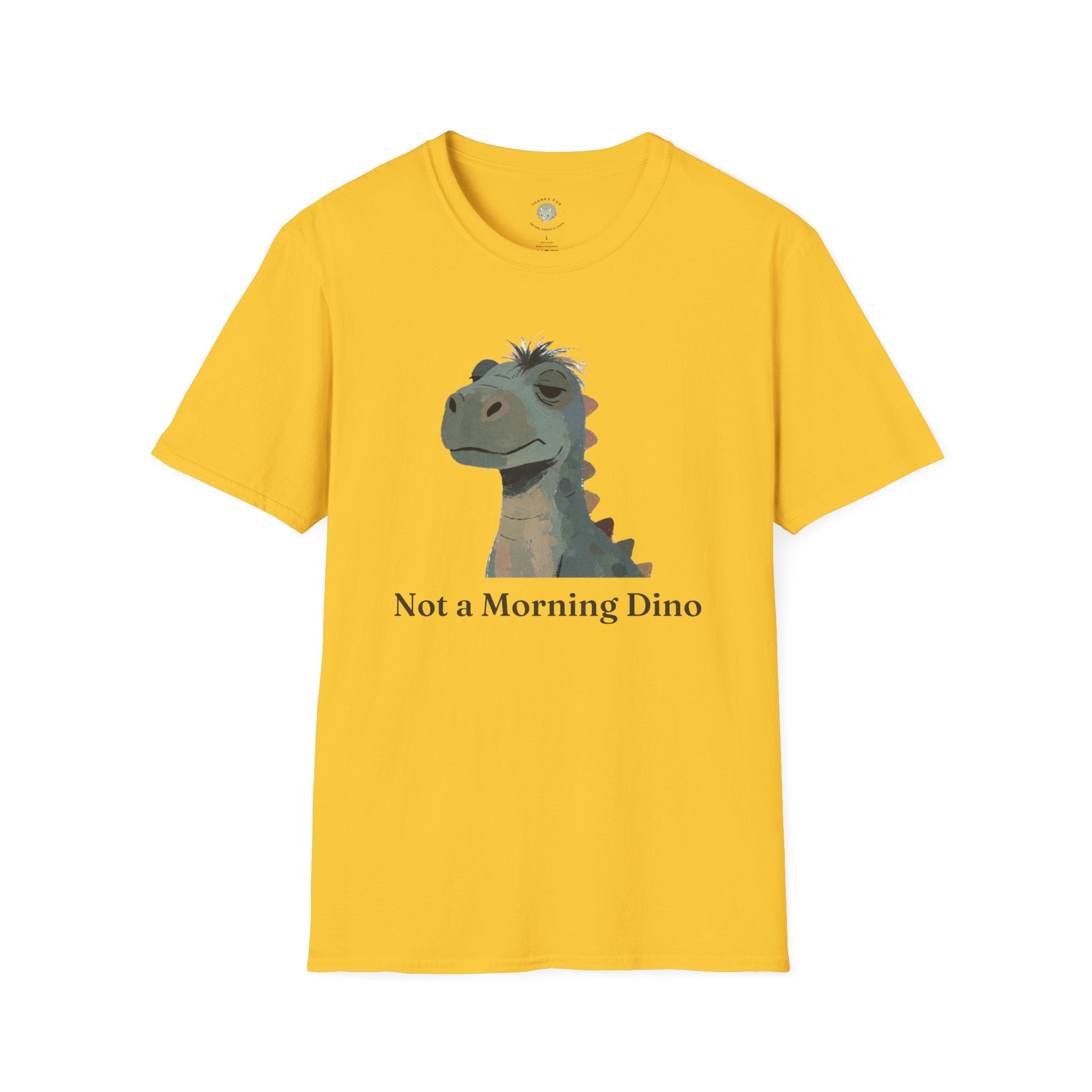 Not a Morning Dino T-Shirt — Funny Sleepy Dinosaur Graphic Tee