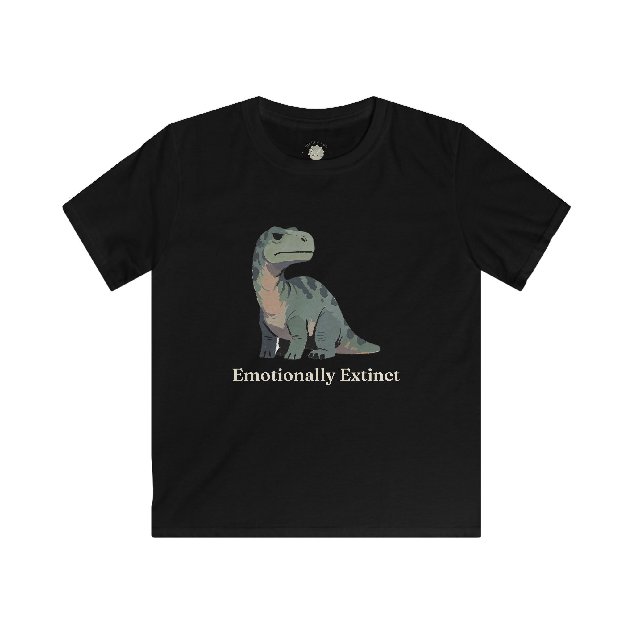 Kids Emotionally Extinct T-Shirt — Funny Deadpan Dinosaur Graphic Tee