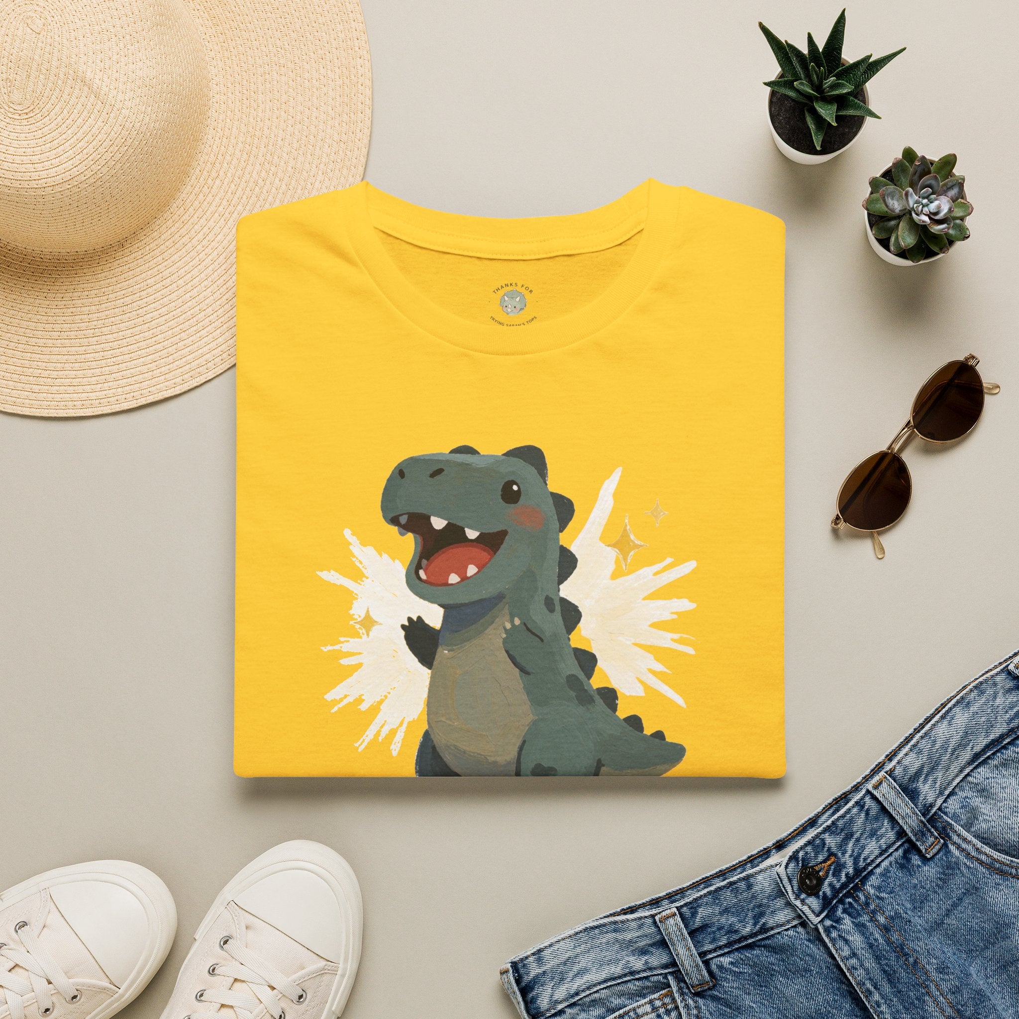 Dino-Mite T-Shirt — Cute Cheerful Dinosaur Pun Graphic Tee