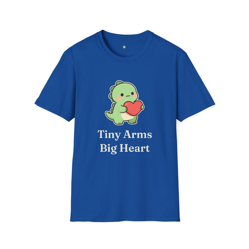 Tiny Arms, Big Heart Dino Tee — Kawaii T-Rex Heart Graphic T-Shirt