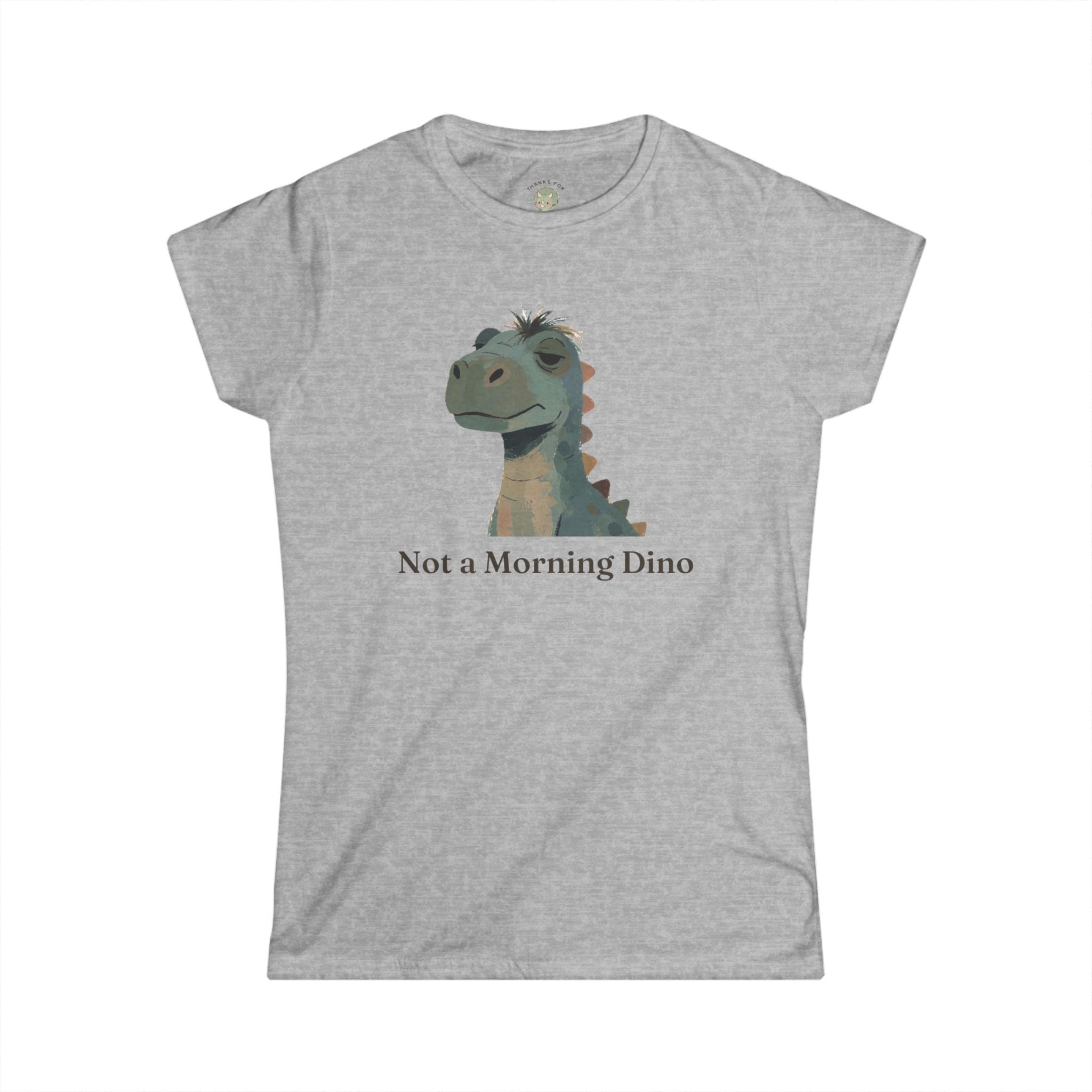 Women's Not a Morning Dino T-Shirt — Funny Sleepy Dinosaur Graphic Tee