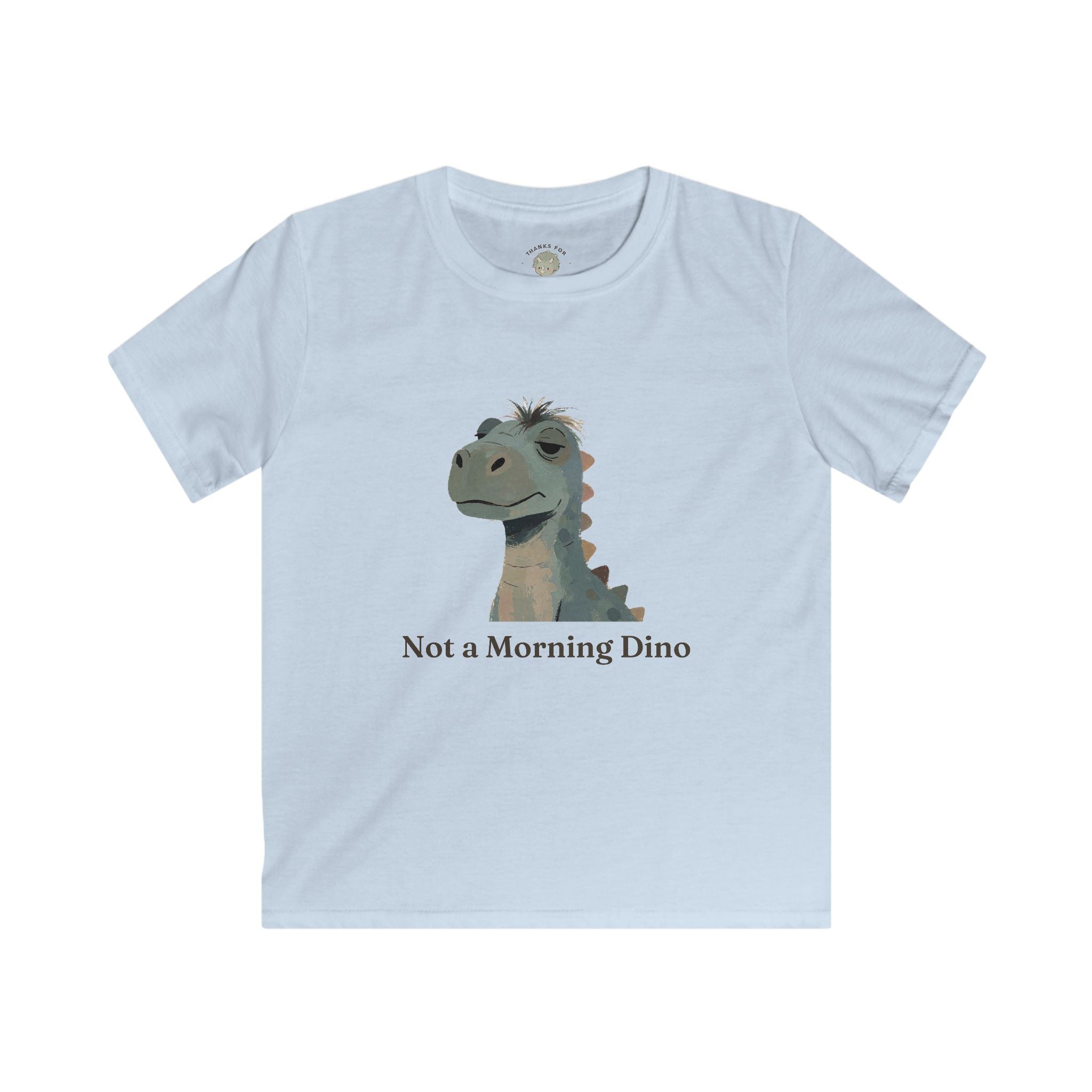 Kids Not a Morning Dino T-Shirt — Funny Sleepy Dinosaur Graphic Tee