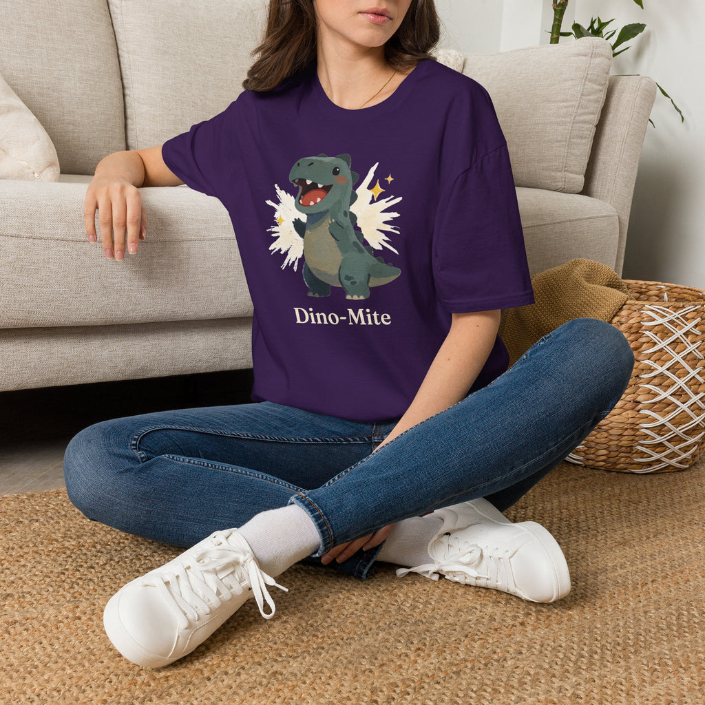 Dino-Mite T-Shirt — Cute Cheerful Dinosaur Pun Graphic Tee