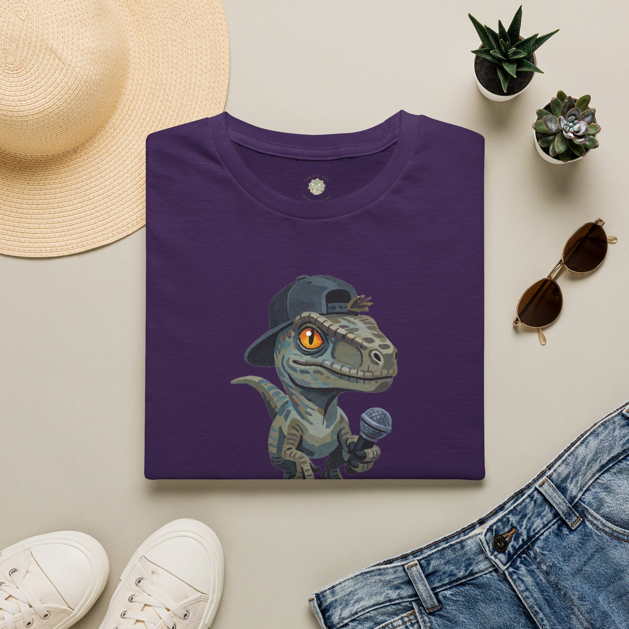 Velocirapper T-Shirt — Funny Rapper Raptor Dinosaur Graphic Tee