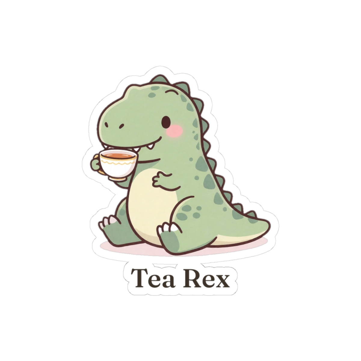Tea Rex Sticker — Cute Dinosaur Tea Lover Vinyl Sticker