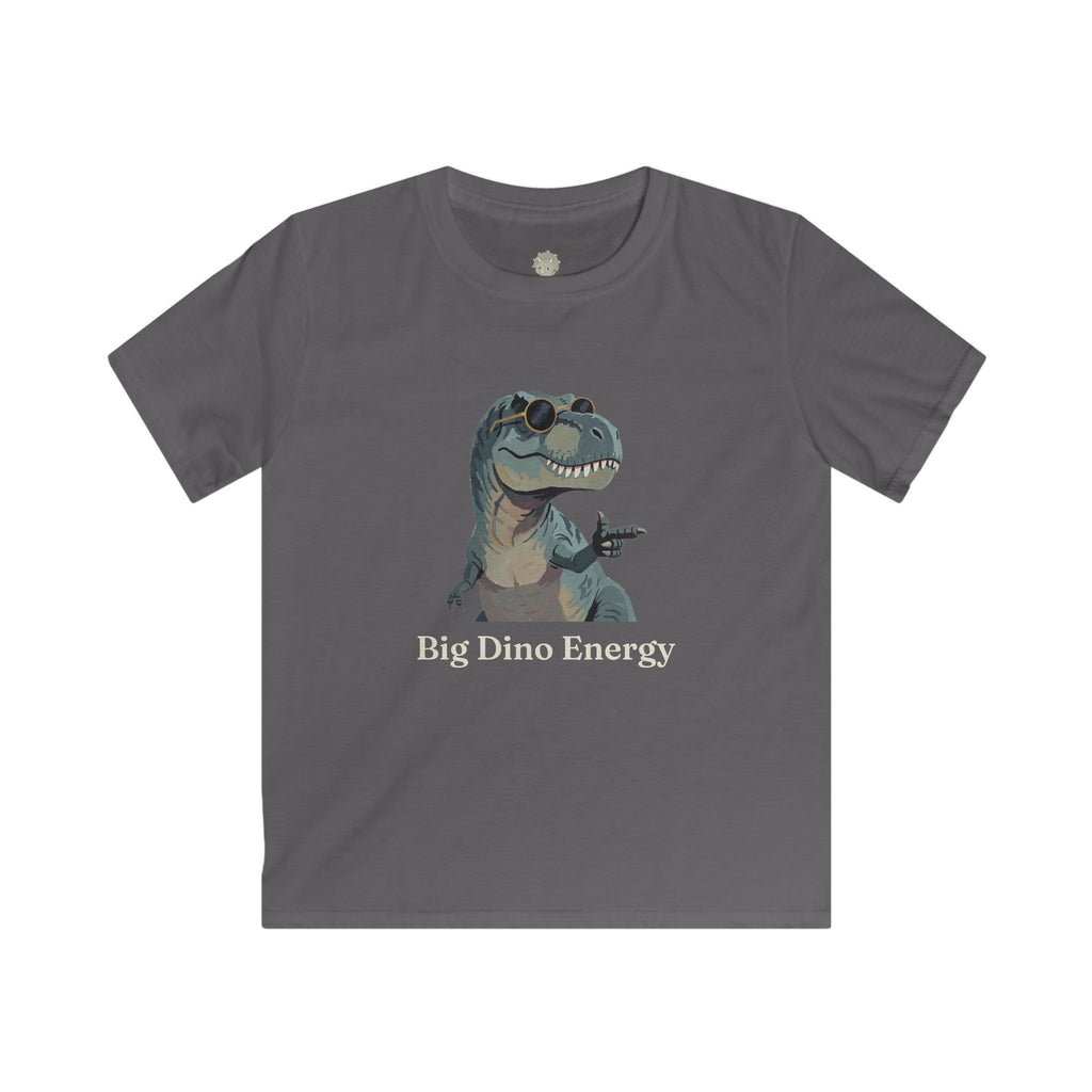 Kids Big Dino Energy T-Shirt — Funny Confident Cool Dinosaur Graphic Tee