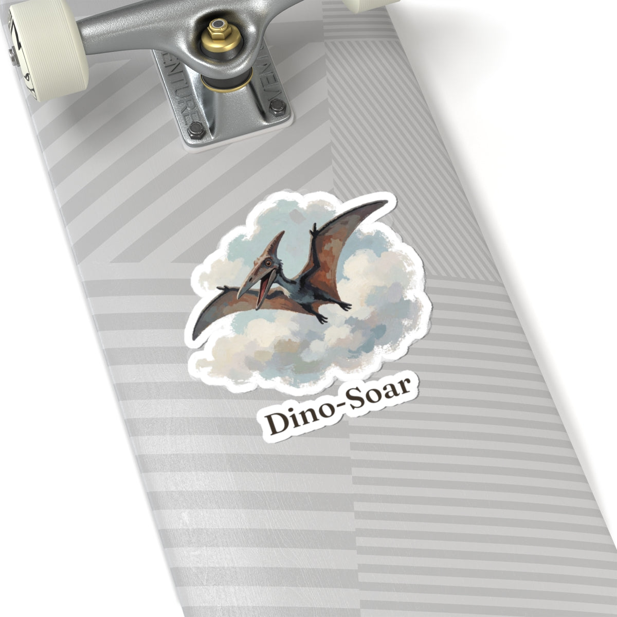 Dino-Soar Sticker — Cute Flying Pterodactyl Pun Vinyl Sticker