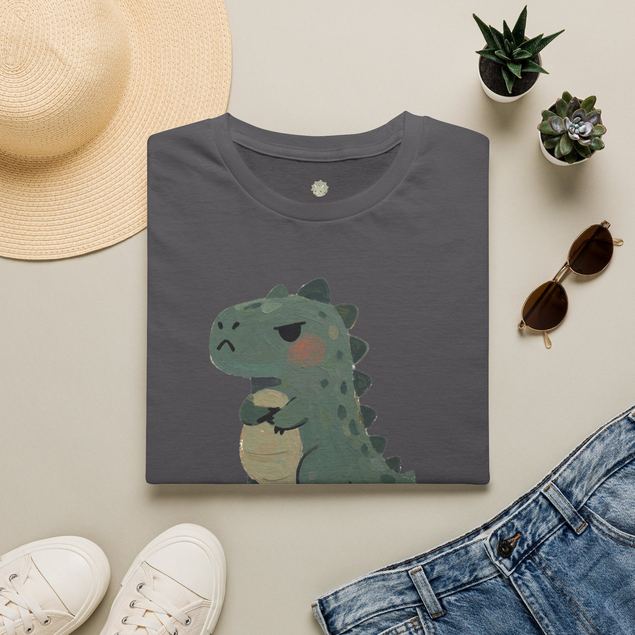 Hangry-Saurus T-Shirt — Funny Hungry Grumpy Dinosaur Graphic Tee