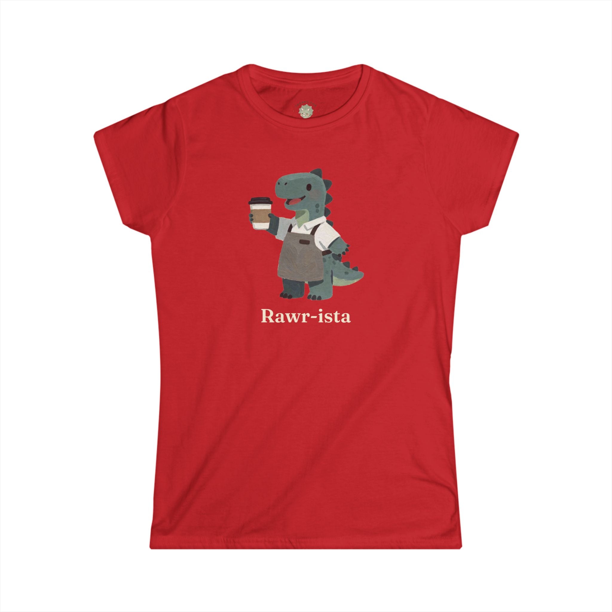 Women's Rawr-ista T-Shirt — Funny Coffee Dinosaur Barista Graphic Tee