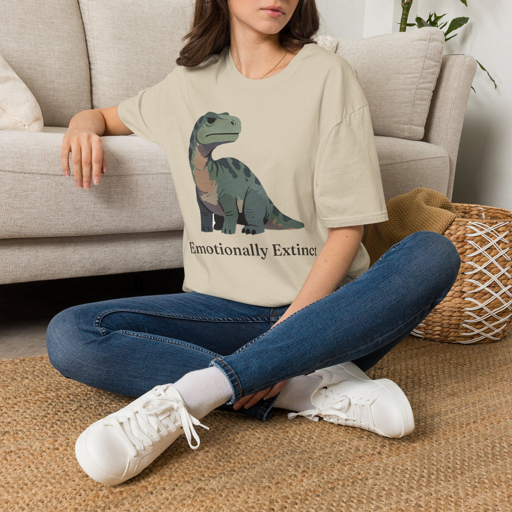 Emotionally Extinct T-Shirt — Funny Deadpan Dinosaur Graphic Tee