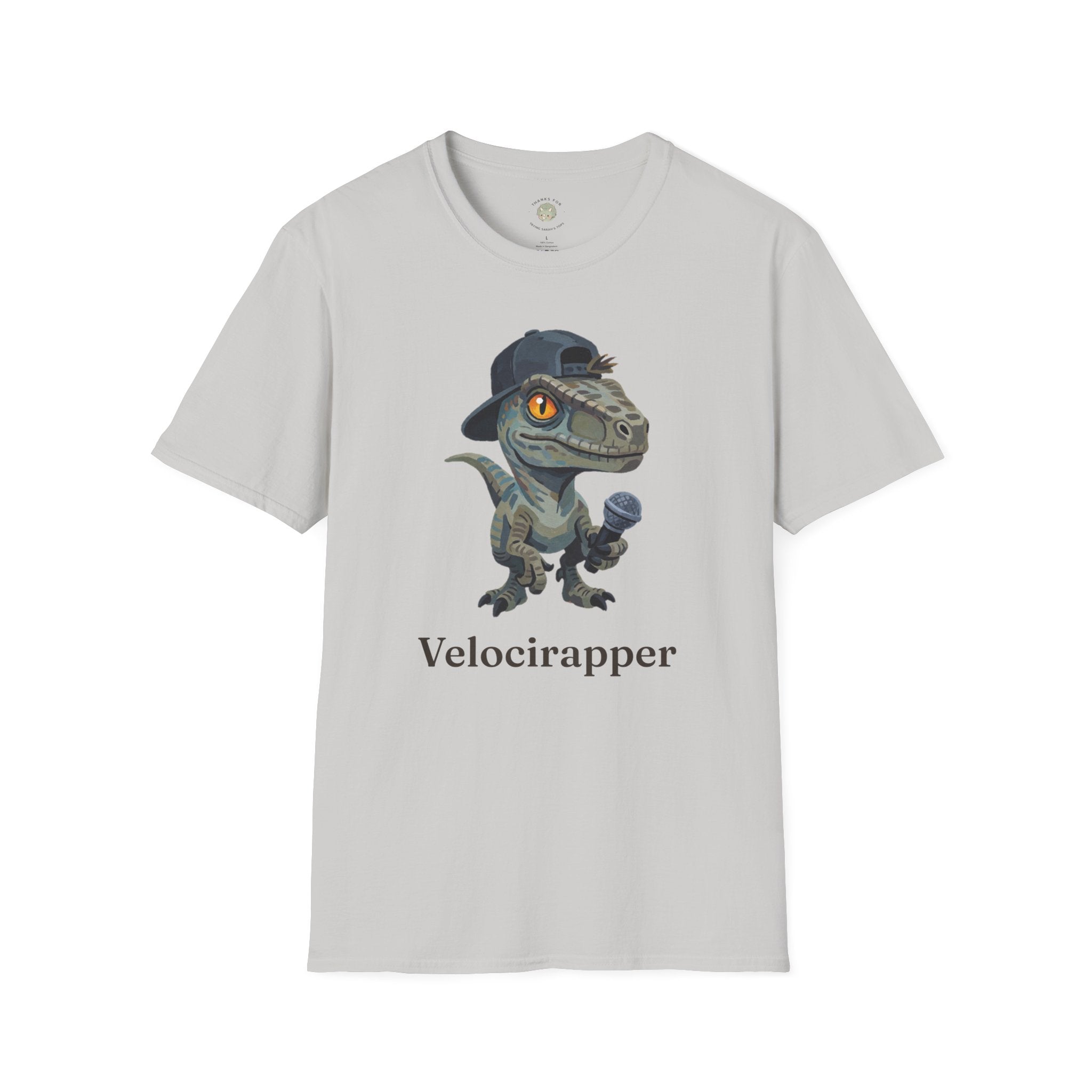Velocirapper T-Shirt — Funny Rapper Raptor Dinosaur Graphic Tee