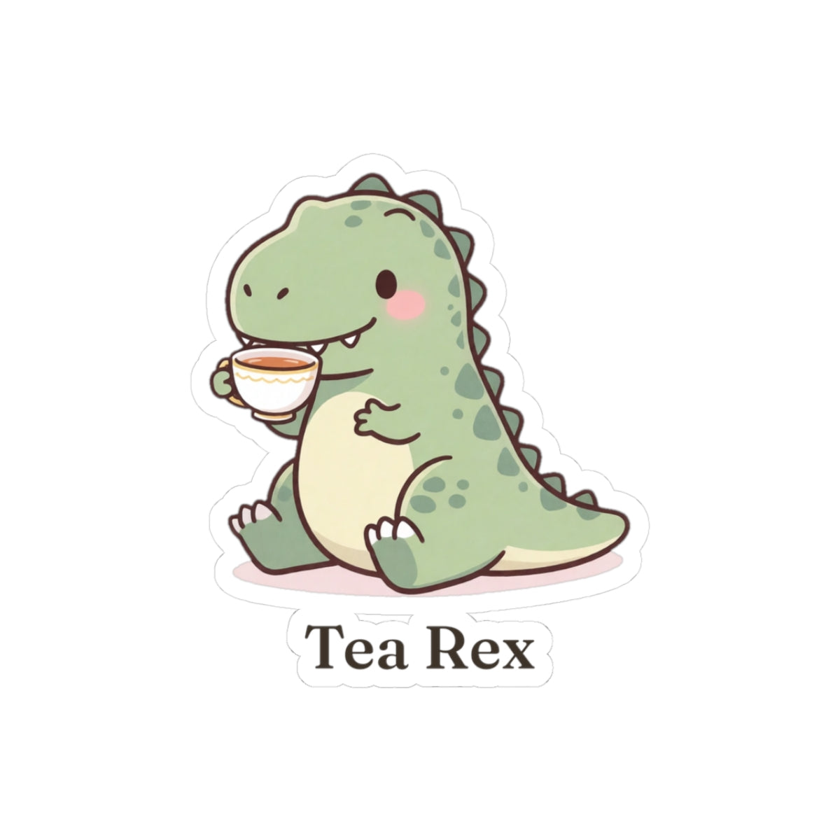 Tea Rex Sticker — Cute Dinosaur Tea Lover Vinyl Sticker