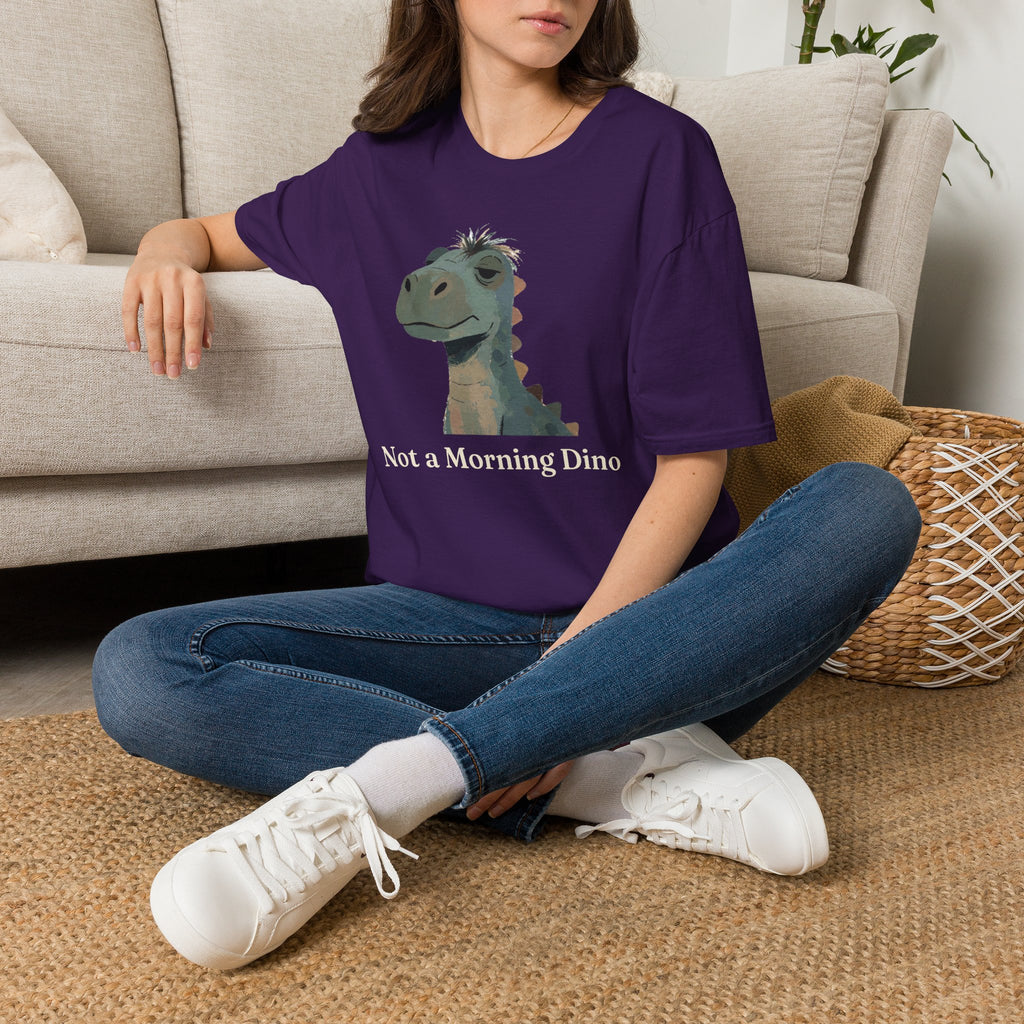 Not a Morning Dino T-Shirt — Funny Sleepy Dinosaur Graphic Tee