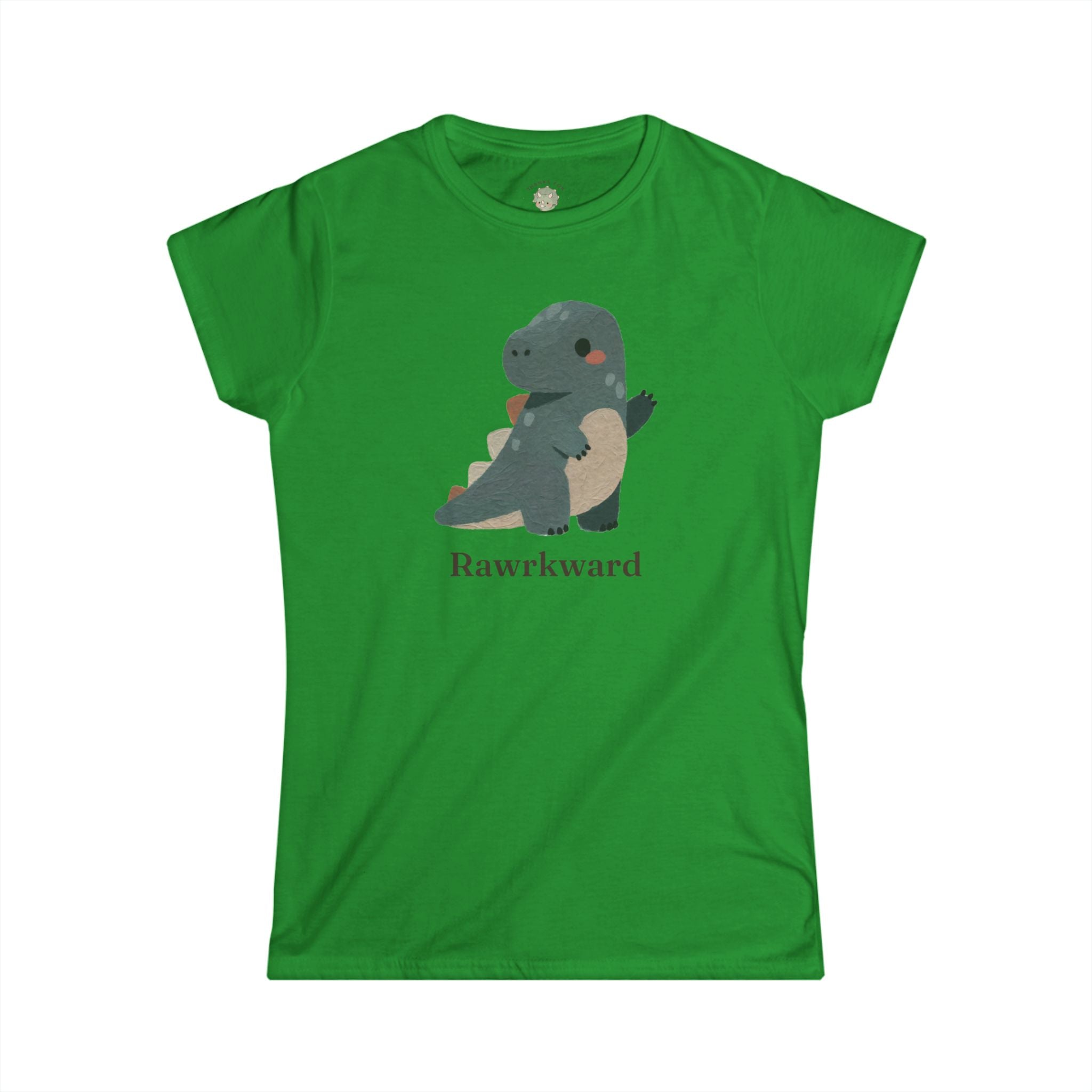 Women's Rawrkward T-Shirt — Funny Awkward Shy Dinosaur Graphic Tee